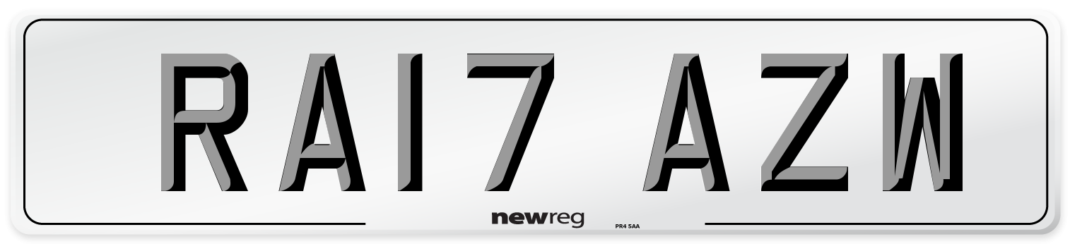 RA17 AZW Number Plate from New Reg